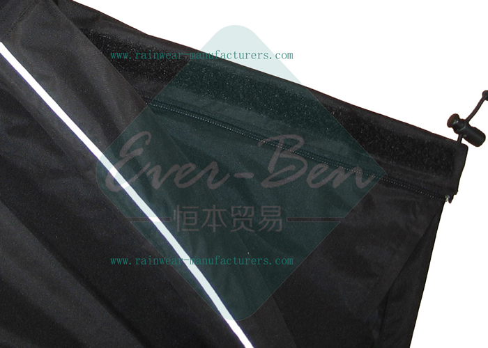 Nylon rain gear pants-motorcycle rain pants-cycling rain pants legs opening with zip velcro